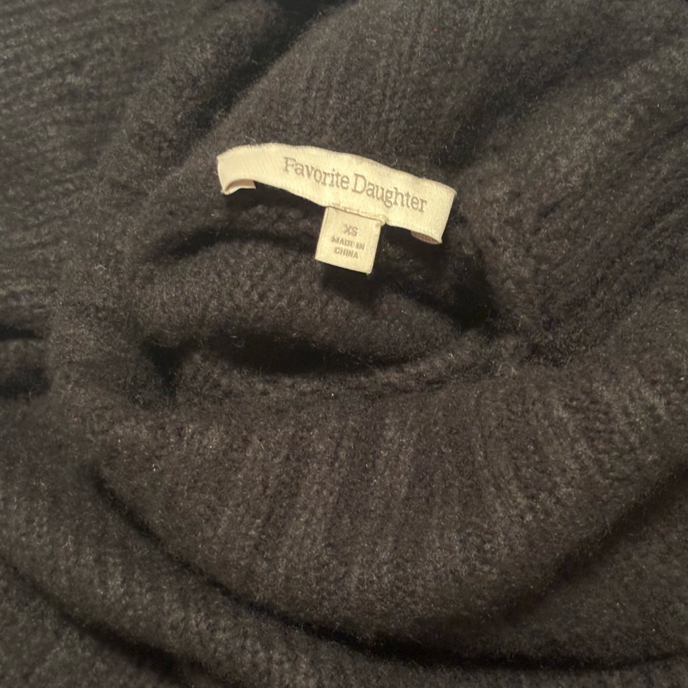 Favorite Daughter Black Turtleneck Sweater - Soft Ribbed Knit